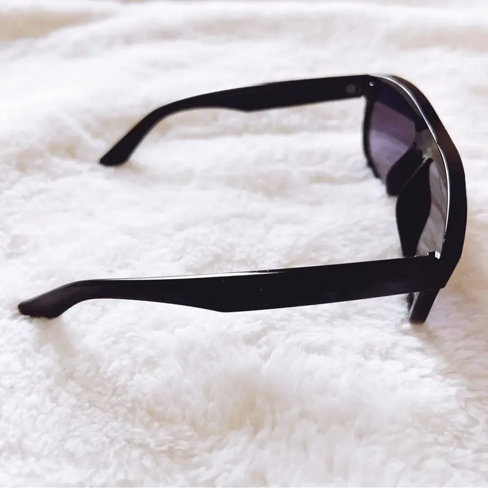 Simon Black & Purple Classic Sunglasses
